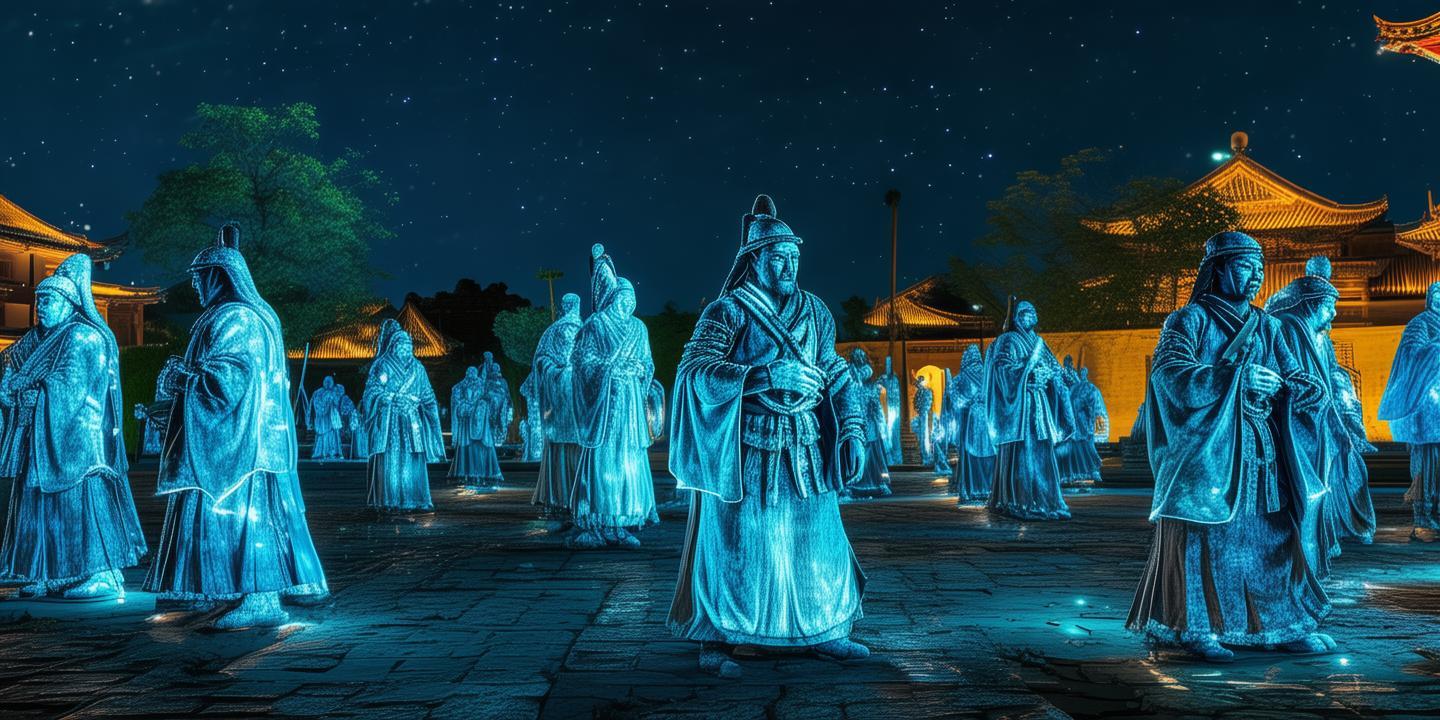 肃宁汉代武垣城遗址夜游启幕,星空下的全息汉俑演绎千年传奇